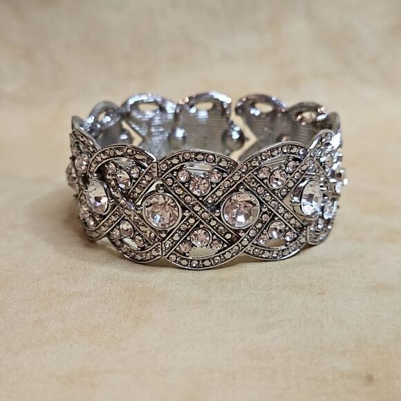 Silver Crystal Embellished Bracelet - Picture 2 of 5